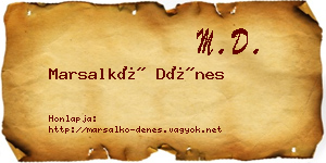 Marsalkó Dénes névjegykártya
