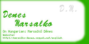 denes marsalko business card
