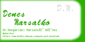 denes marsalko business card